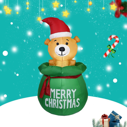 1.5m Bolsa De Oso De Navidad Inflable Con Luces Led 2023 New