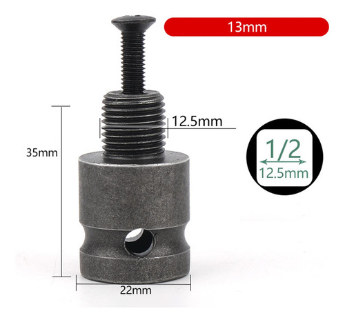 3 Adaptador De Impacto Portabrocas Contador De 13 Mm