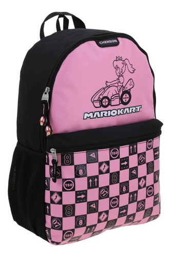 Kit Mochila+lonchera+lapicera Mario Bros Peach Gogo 2025 Negro Liso