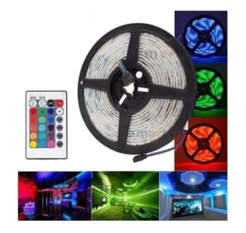 Kit Completo Tira Luces Luz Led 2835 Rgb Control Fuente