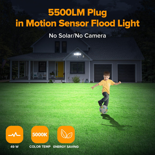 Luces Exteriores Lutec 49w Con Sensor De Movimiento 5500 Lm