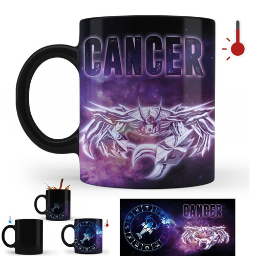Imagen 3 de 3 de Taza Mágica Caballeros Del Zodiaco Cáncer