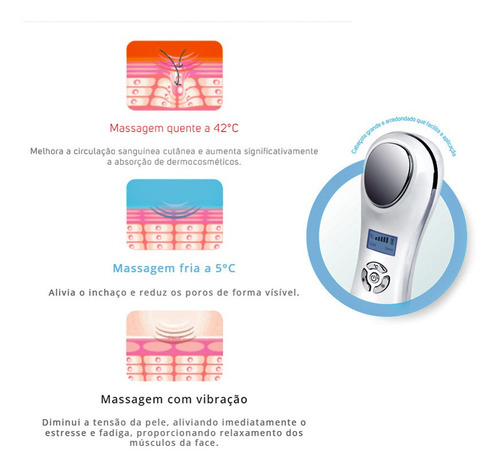 Masajeador facial con vibración, calentamiento y enfriamiento IHC Basall