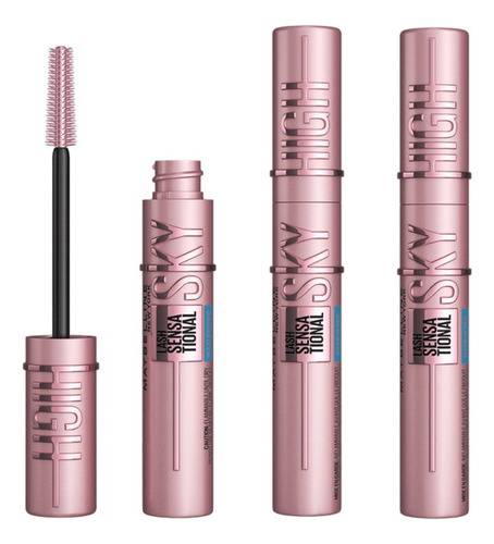 3 Pcs Máscara De Pestañas Maybelline Sky High Lash