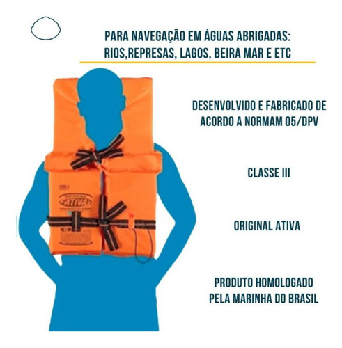 Kit 5 Coletes Salva Vidas Canga Classe 3 Homologado Tam. Gg