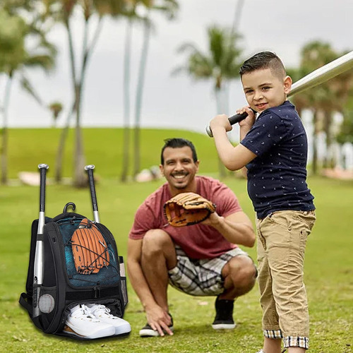 Mochila De Béisbol Para Niños Con Compartimento Para Zapatos