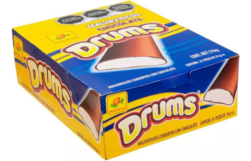 Malvaviscos Con Chocolate Drums 24 P De La Rosa