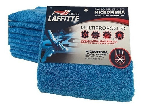 Imagen 1 de 5 de Microfibra 40x80 Cm Autos Detailing Secado Rapido Absorcion Color Azul