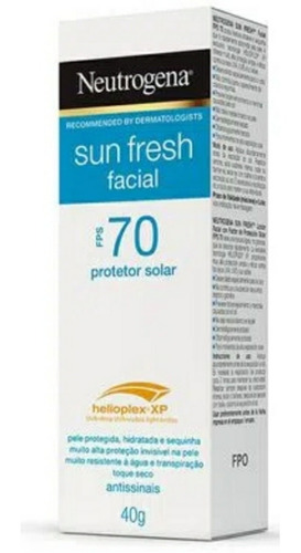 Protetor Solar Neutrogena Sun Fresh Facial Fps70 40 Gramas