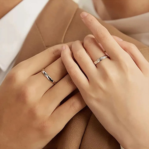 Imagen 6 de 9 de Anillos De Plata Para Parejas, Mujeres Y Hombres De 925