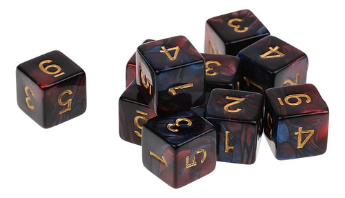 10 X 10pcs D6 Dados Poliédricos Para Mazmorra Y Dragone De