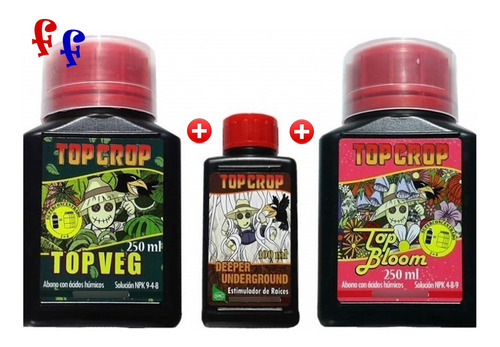 Imagen 1 de 3 de Kit De Fertilizante 3 Fases Nutrientes Top Crop Tripack Ff