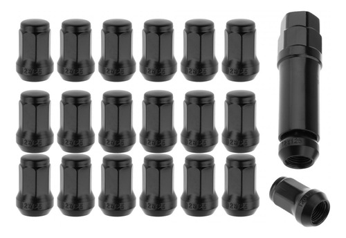 20 Peças De Porcas De Roda Com Soquete, Preto M12x1,25
