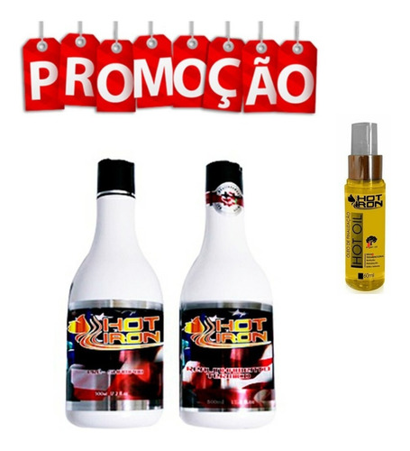 Imagem 1 de 5 de Alisamento Semi Definitivo Hot Iron 500m+ Óleo Finalizador