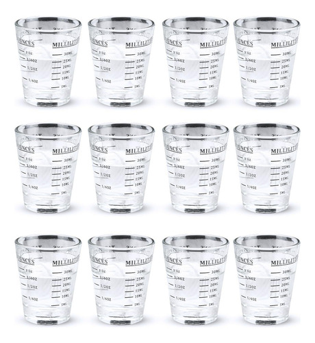 12 Tazas De Café Expreso De Vidrio De 30 Ml