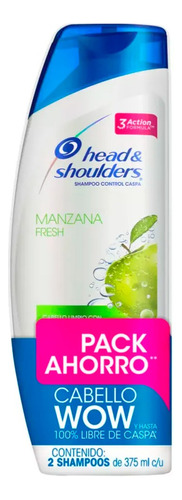 Pack Head & Shoulders 2 Shampoo Manzana Fresh 375ml C/u