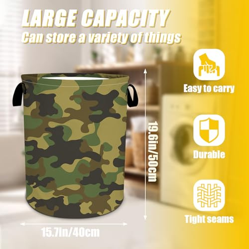 Cesta De Ropa Sucia Con Camuflaje, Cesto De Ropa Con Asas, C