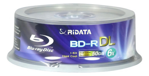3 Mídias Bluray 50 Gb Blu-ray Fundo Preto Ridata Printable