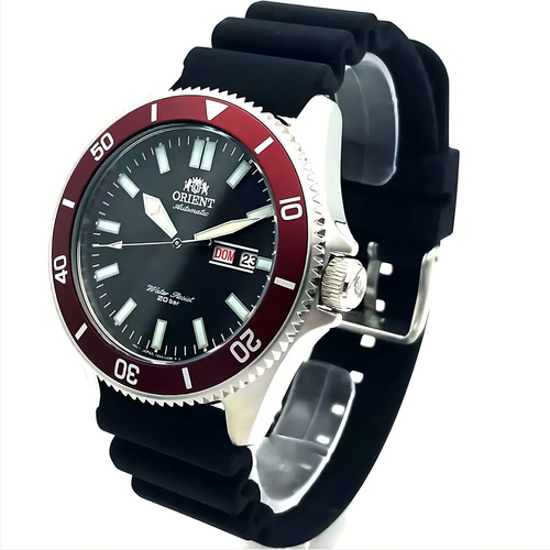 Relógio Orient Masculino Automático Kanno Diver Ra-aa0011b19 Cor da correia Preto Cor do bisel Vermelho Cor do fundo Preto
