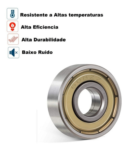 Kit Com 5 Rolamentos 608zz 8x22x7mm Automação Impressora 3d