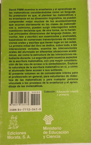 Libro El Lenguaje Matematico En El Aula
