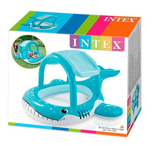 Imagen 3 de 6 de Pileta Inflable Infantil Ballena C/ Techo Intex 57125