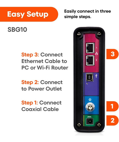 Combinación De Módem-router Por Cable Arris Sbg10 Docsis 3.0