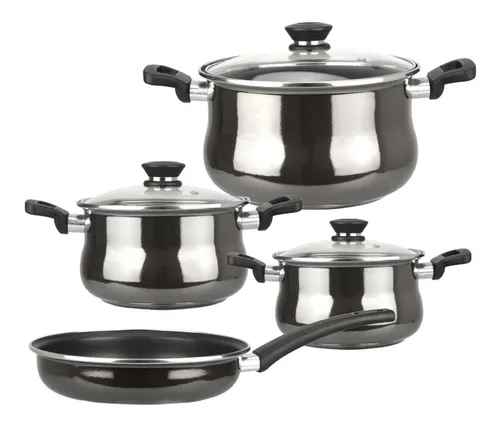 Batería De Cocina Magefesa Zafiro Negra Set 7 Piezas