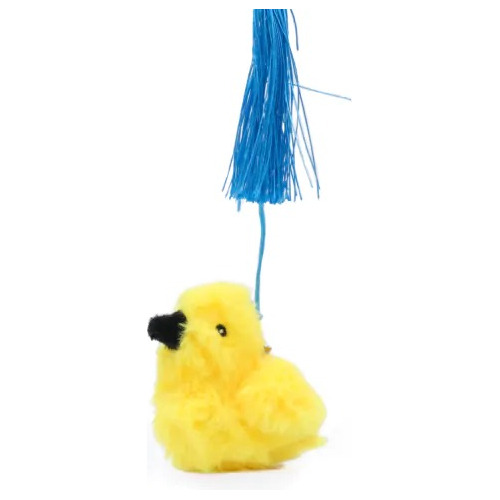 Juguete Para Gato Con Vara Bambu Y Ave De Peluche Con Catnip