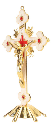 Crucifijo De Pared Católico De Metal De Pie, Diamante De Imi