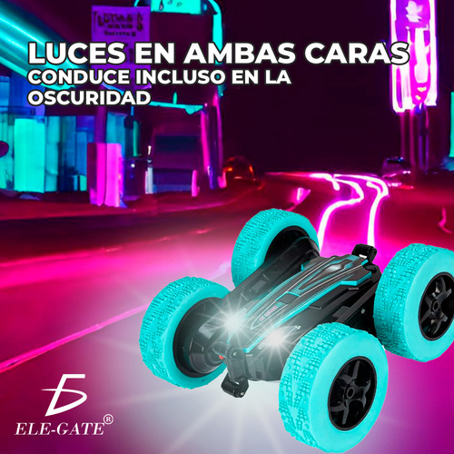 Carro Juguete Control Remoto De Acrobacias 360° Y Doble Lado Color Verde Ele-Gate JUG.C500