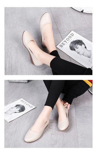 Zapatos De Mujer Punta Fina, Tacón Bajo Y Sólido, Elegantes