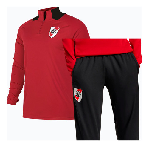 Conjunto River Campera Buzo Pantalon Futbol Invierno Rojo 16