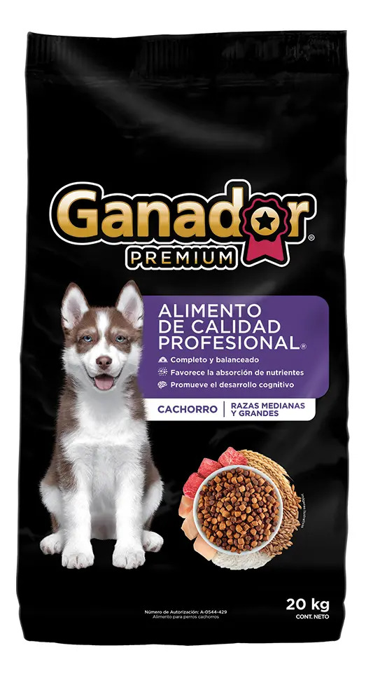 Imagen de Alimento para perros Ganador Premium cachorro raza mediana/grande 20kg