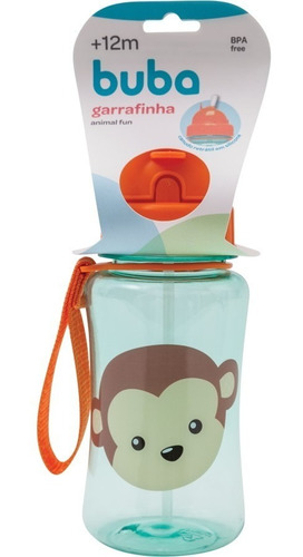 Imagem 4 de 4 de Garrafinha Infantil Canudo Silicone Animal Fun Macaco Buba