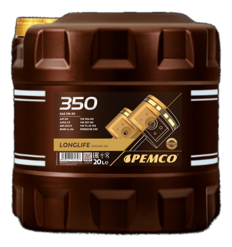 Aceite 5w30 Pemco Idrive 350 Fully Synthetic Acea C3 7lts