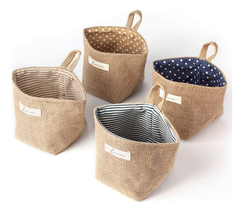 O Bolsas De Almacenamiento Plegables De Algodón Y Lino Para