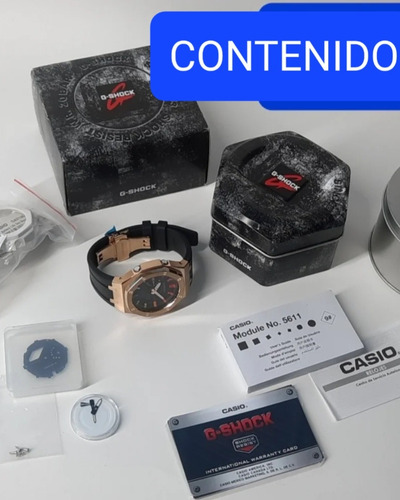 Reloj Casio G-shock Royal Oak Ga2100 Mod Dorado Con Blanco Blanco Dorado Blanco