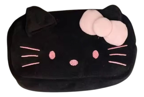 Lapicera Hello Kitty Sanrio Cosmetiquera Felpa Negra