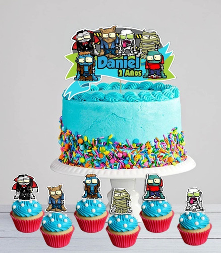 Imagen 1 de 2 de Kit Imprimible Zombie Infection Toppers Pastel Y Cupcackes