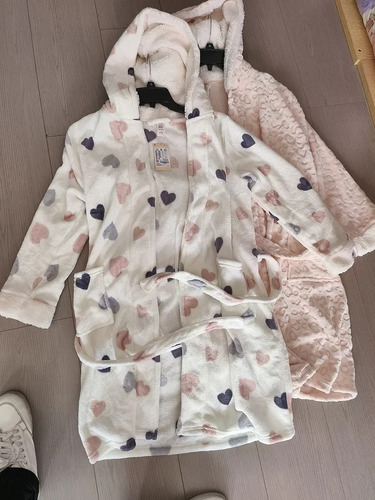 Albornoz Max Para Mujer, Cálido, Terciopelo Coral, Estampado