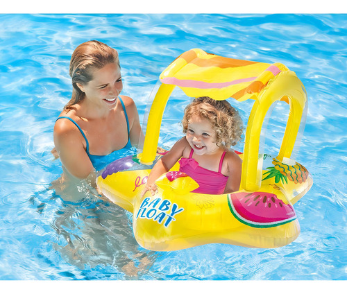 Flotador Salvavidas Inflable Con Techo Intex Estrella 56573 Amarillo