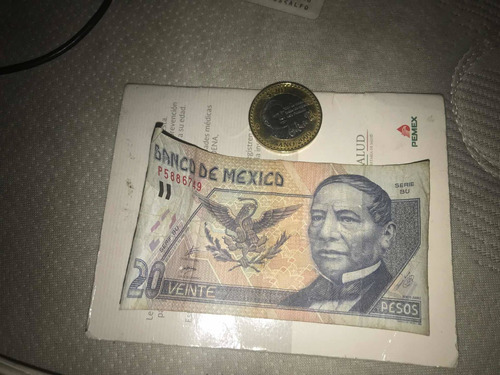 Billete $20 Serie Bu P5886749 Y Moneda De Octavio Paz De $20