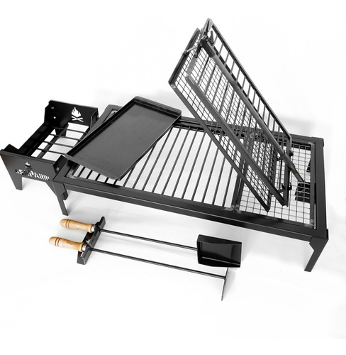 Imagen 6 de 8 de Kit Asaparri Parrilla Asador Brasero Plancha Palita Atizador