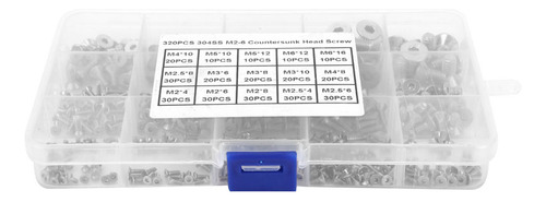 320 Piezas, Conector Hexagonal M2-m6, Cabeza Plana, Acero In