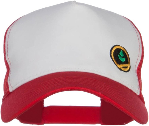 Gorra De Malla Bordada Con Diseño De Monstruo Del Poke Red