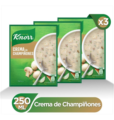 Crema De Champiñones 60 Gr 3 Unidades Knorr 