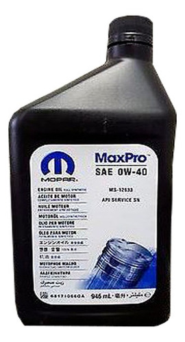 Aceite De Motor 0w40  1 Litro Mopar Jeep Dodge Chrysler Ram