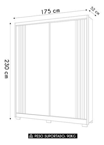 Guarda Roupa Solteiro 175cm 2 Portas Florença M07 Freijó/off