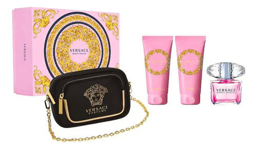 Conjunto Versace Bright Crystal Edt de 90 ml para mulheres, 4 unidades